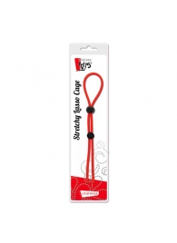 Красное лассо на пенис с двумя бусинами STRETCHY LASSO CAGE - Dream Toys - в Реутове купить с доставкой