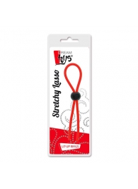 Красное эрекционное лассо с одной бусиной-утяжкой STRETCHY THIN LASSO - Dream Toys - в Реутове купить с доставкой