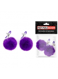 Зажимы для сосков с фиолетовым пушком - Notabu - купить с доставкой в Реутове