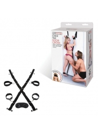 Чёрный набор для фиксации у двери - Lux Fetish - купить с доставкой в Реутове