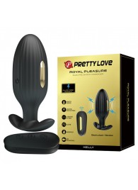 Черная анальная вибропробка с электростимуляцией и пультом ДУ Royal Pleasure - 9,2 см. - Baile - купить с доставкой в Реутове