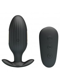 Черная анальная вибропробка с электростимуляцией и пультом ДУ Royal Pleasure - 9,2 см. - Baile - купить с доставкой в Реутове