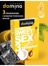 Презервативы для орального секса DOMINO Sweet Sex с ароматом тропических фруктов - 3 шт. - Domino - купить с доставкой в Реутове