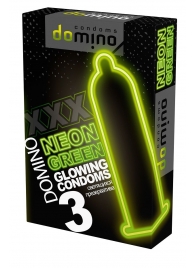 Презервативы DOMINO Neon Green со светящимся в темноте кончиком - 3 шт. - Domino - купить с доставкой в Реутове
