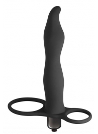 Черная вибронасадка для двойного проникновения Flirtini - 15,9 см. - Lola Games - купить с доставкой в Реутове