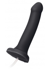 Черный фаллос с имитацией эякуляции Silicon Cum Dildo L - 19,6 см. - Strap-on-me - купить с доставкой в Реутове