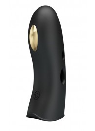 Черная вибронасадка на палец с электростимуляцией Marico - Baile - купить с доставкой в Реутове