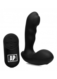 Черный стимулятор простаты Alpha-Pro 7X P-Milker Silicone Prostate Stimulator with Milking Bead - XR Brands - в Реутове купить с доставкой