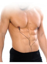 Черные электрические зажимы для сосков Shock Therapy Nipple Clamps - Pipedream - купить с доставкой в Реутове