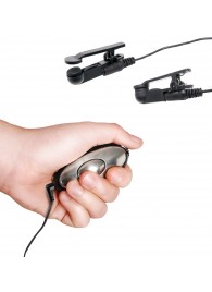 Черные электрические зажимы для сосков Shock Therapy Nipple Clamps - Pipedream - купить с доставкой в Реутове