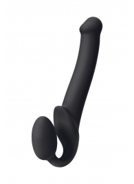 Черный безремневой страпон Silicone Bendable Strap-On M - Strap-on-me - купить с доставкой в Реутове