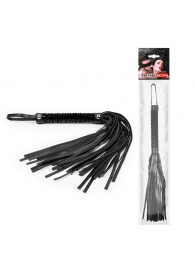 Черная гладкая плеть-флоггер с ручкой - 40 см. - Notabu - купить с доставкой в Реутове