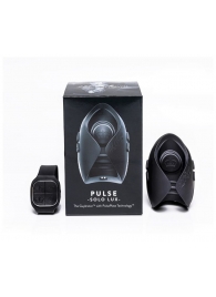 Темно-серый инновационный мужской осциллятор PULSE SOLO LUX с пультом ДУ - Hot Octopuss - в Реутове купить с доставкой