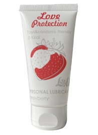 Лубрикант на водной основе с ароматом малины Love Protection Strawberry - 50 мл. - Lola Games - купить с доставкой в Реутове