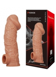 Телесная насадка на фаллос с фиксацией мошонки EXTREME SLEEVE - 15,6 см. - KOKOS - в Реутове купить с доставкой