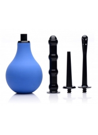 Анальный душ с 3 насадками Premium One-way Valve Anal Douche Set - XR Brands - купить с доставкой в Реутове