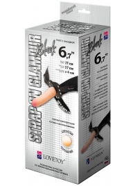 Пояс-трусики с насадкой Glamour - 17 см. - LOVETOY (А-Полимер) - купить с доставкой в Реутове