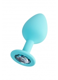 Мятная анальная втулка Brilliant с прозрачным кристаллом - 8 см. - ToyFa - купить с доставкой в Реутове