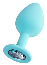 Мятная анальная втулка Brilliant с прозрачным кристаллом - 8 см. - ToyFa - купить с доставкой в Реутове