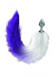 Серебристая анальная пробка с фиолетовым хвостом Galaxy - Lola Games - купить с доставкой в Реутове