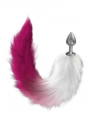 Серебристая анальная пробка с розовым хвостом Starlit - Lola Games - купить с доставкой в Реутове