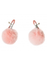 Зажимы на соски Angelic с розовыми меховыми шариками - Lola Games - купить с доставкой в Реутове