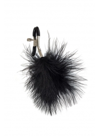 Зажимы на соски с черным пухом Euphoric - Lola Games - купить с доставкой в Реутове