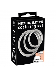 Набор из 3 эрекционных колец под металл Metallic Silicone Cock Ring Set - Orion - в Реутове купить с доставкой