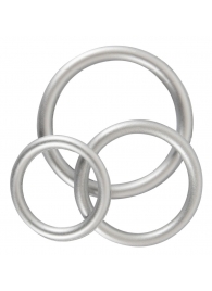 Набор из 3 эрекционных колец под металл Metallic Silicone Cock Ring Set - Orion - в Реутове купить с доставкой