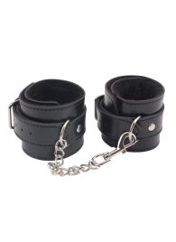 Черные оковы на ноги Obey Me Leather Ankle Cuffs - Chisa - купить с доставкой в Реутове
