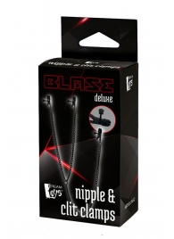 Черные зажимы на соски и клитор на цепочке DELUXE NIPPLE   CLIT CLAMPS - Dream Toys - купить с доставкой в Реутове