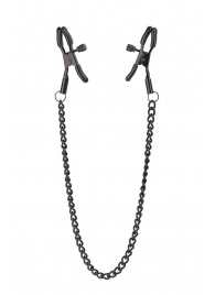 Черные зажимы на соски на цепочке BLAZE DELUXE NIPPLE CLAMPS - Dream Toys - купить с доставкой в Реутове