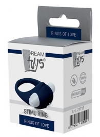Гладкое синее эрекционное виброкольцо STIMU RING - Dream Toys - в Реутове купить с доставкой