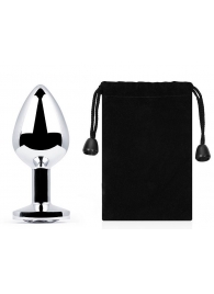 Серебристая анальная пробка с прозрачным стразом - 7,2 см. - Anal Jewelry Plug - купить с доставкой в Реутове