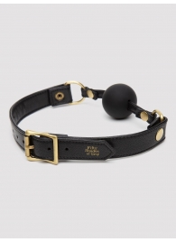Черный кляп-шар Bound to You Faux Leather Ball Gag - Fifty Shades of Grey - купить с доставкой в Реутове