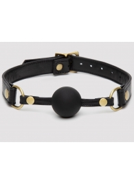 Черный кляп-шар Bound to You Faux Leather Ball Gag - Fifty Shades of Grey - купить с доставкой в Реутове