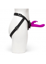 Лиловый страпон Rechargeable Vibrating Strap-On Harness Set - 17,6 см. - Happy Rabbit - купить с доставкой в Реутове