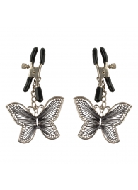 Зажимы на соски с бабочками Butterfly Nipple Clamps - Pipedream - купить с доставкой в Реутове