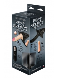 Черный женский пояс BEST SELECT с 3 насадками и вибрацией - LOVETOY (А-Полимер) - купить с доставкой в Реутове