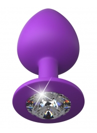 Фиолетовая анальная пробка со стразом Her Little Gem Large Plug - 9,5 см. - Pipedream - купить с доставкой в Реутове