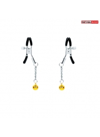 Оригинальные зажимы на соски с желтыми шариками - Notabu - купить с доставкой в Реутове