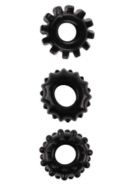 Набор из 3 черных эрекционных колец SET OF 3 COCKRINGS - Dream Toys - в Реутове купить с доставкой