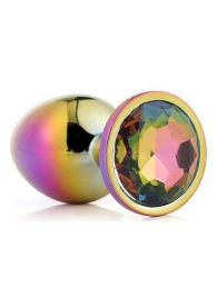 Голографическая анальная втулка с радужным кристаллом - 7,1 см. - Dream Toys - купить с доставкой в Реутове