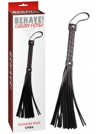 Черная многохвостая плеть Pleasure Whip - 46 см. - Chisa - купить с доставкой в Реутове