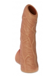 Телесная открытая насадка-реалистик с подхватом мошонки Nude Sleeve L - 14 см. - KOKOS - в Реутове купить с доставкой