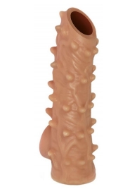 Телесная насадка с шипами и открытой головкой Nude Sleeve L - 14 см. - KOKOS - в Реутове купить с доставкой