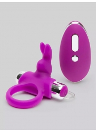 Лиловое виброкольцо с пультом ДУ Remote Control Cock Ring - Happy Rabbit - в Реутове купить с доставкой