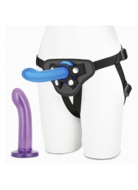 Страпон унисекс Beginners Strap-On с 2 насадками - 15 и 13 см. - Lux Fetish - купить с доставкой в Реутове