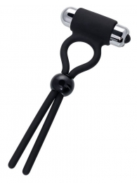 Черное эрекционное лассо Ect с виброэлементом - A-toys - в Реутове купить с доставкой