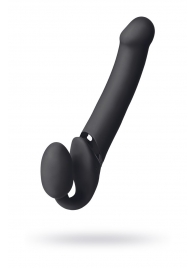 Черный безремневой вибрострапон Vibrating Bendable Strap-On L - Strap-on-me - купить с доставкой в Реутове